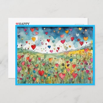 Happy Valentine's Day Hearts Holiday Postcard by paul68 at Zazzle