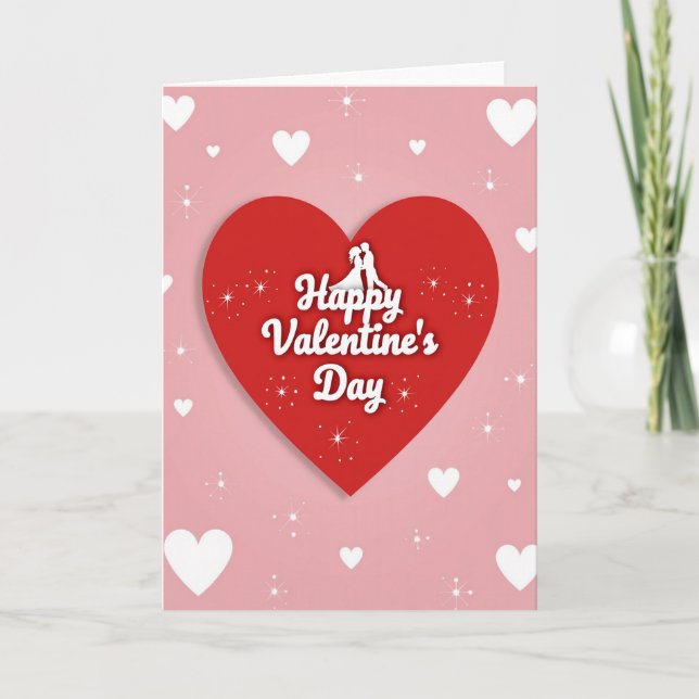 Happy Valentines Day Hearts Pattern Card (Front)