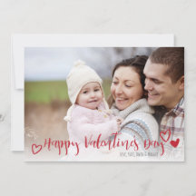 Happy Valentine's Day Hearts Photo Card