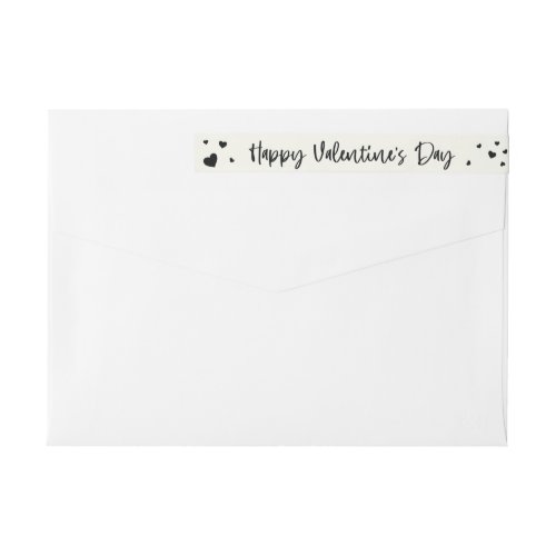 Happy Valentines Day  Hearts Return Address Wrap Around Label