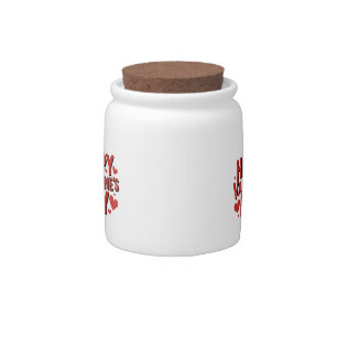 Happy Valentine's Day Hearts Romantic Candy Jar