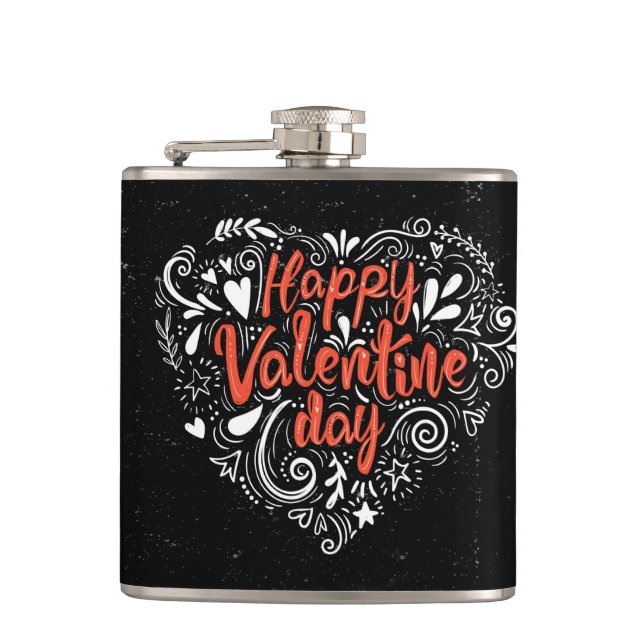 Happy Valentine's Day Hip Flask (Front)