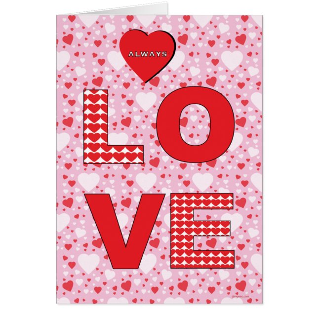 Happy Valentine's Day Holiday Always LOVE Hearts (Front)