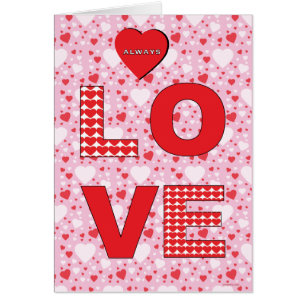 Happy Valentine's Day Holiday Always LOVE Hearts Cards