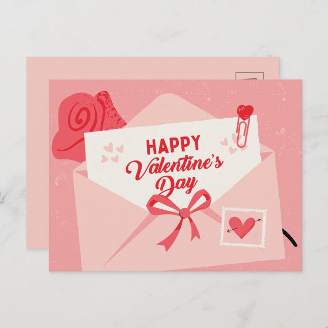 Happy valentine's day holiday postcard (Front/Back)