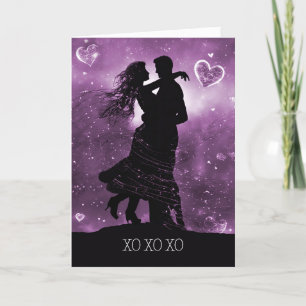 Happy Valentines Day Hugs and Kisses Dancing Card