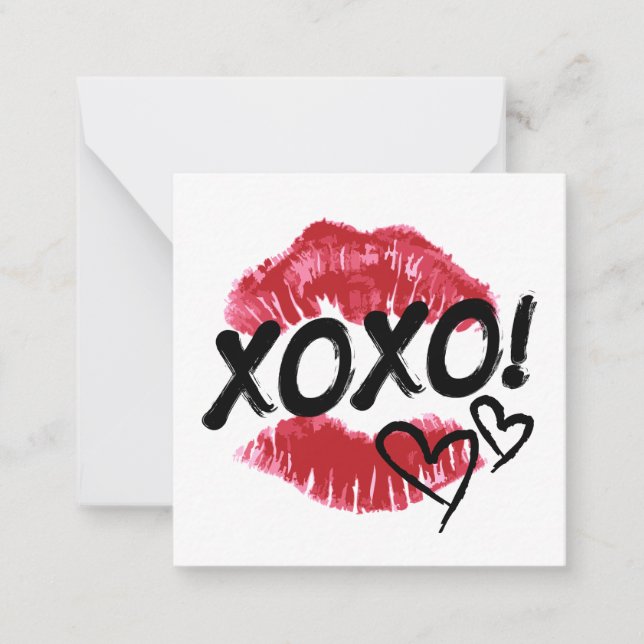 Happy Valentine's Day | Hugs & Kisses Note Card (Front)