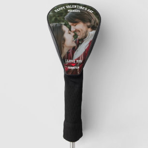 Happy Valentine's Day I love you Custom Photo Name Golf Head Cover