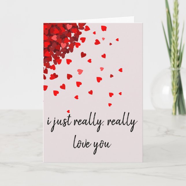 Happy Valentine's Day I Love you Hearts Card (Front)
