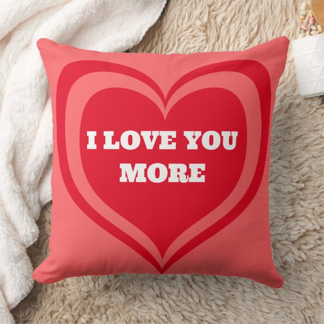 Happy Valentine's Day I Love You More Boyfriend  Throw Pillow (Blanket)