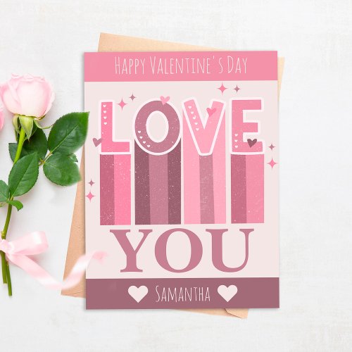 Happy Valentines Day I Love You Retro Couple Holiday Card