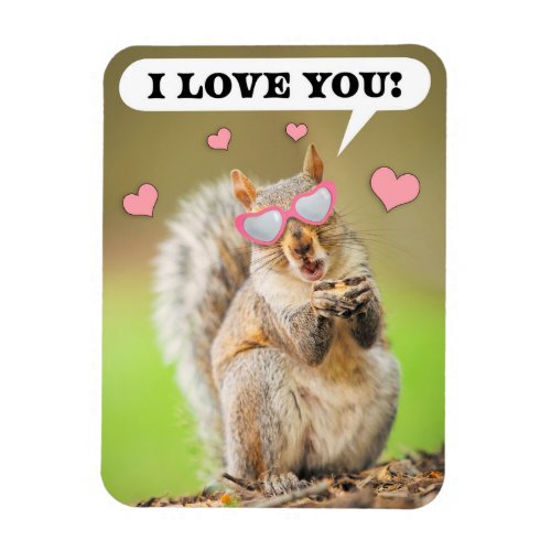 Happy Valentines Day I Love You Squirrel Humor Magnet