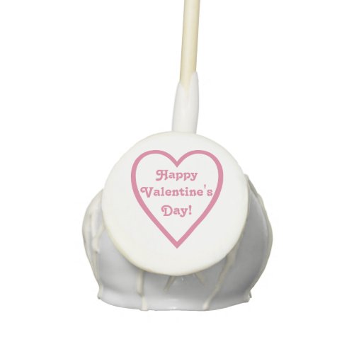 Happy Valentines Day in Heart Outline Cake Pops