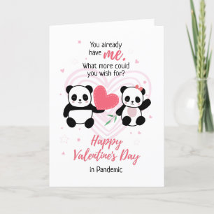 Happy Valentine's Day in Pandemic Panda Holiday Card