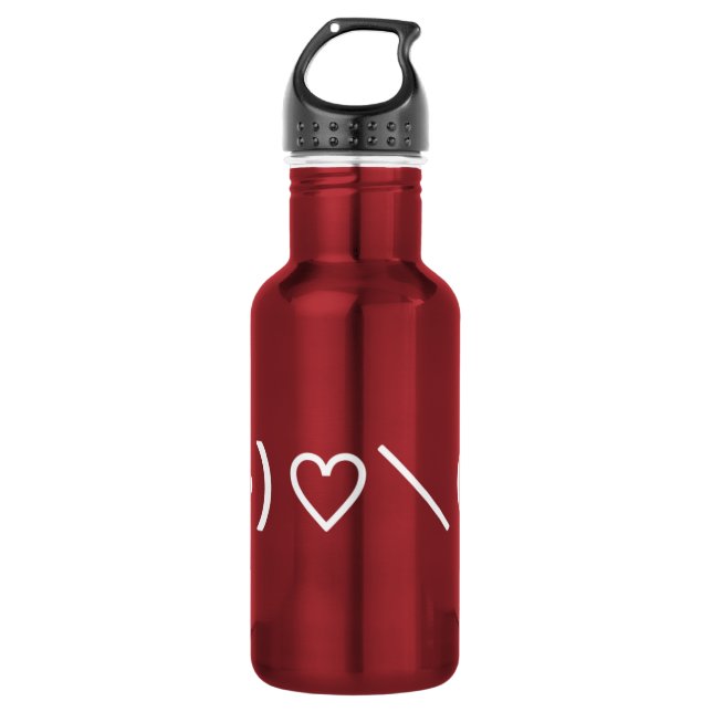 Happy Valentine's Day / Japanese Emoticons Stainless Steel Water Bottle (Front)
