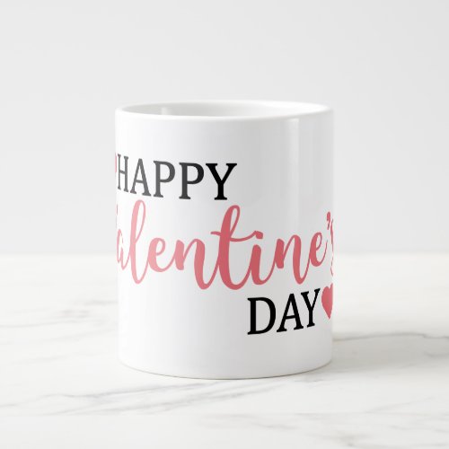 Happy Valentines Day jumbo white coffee Mug