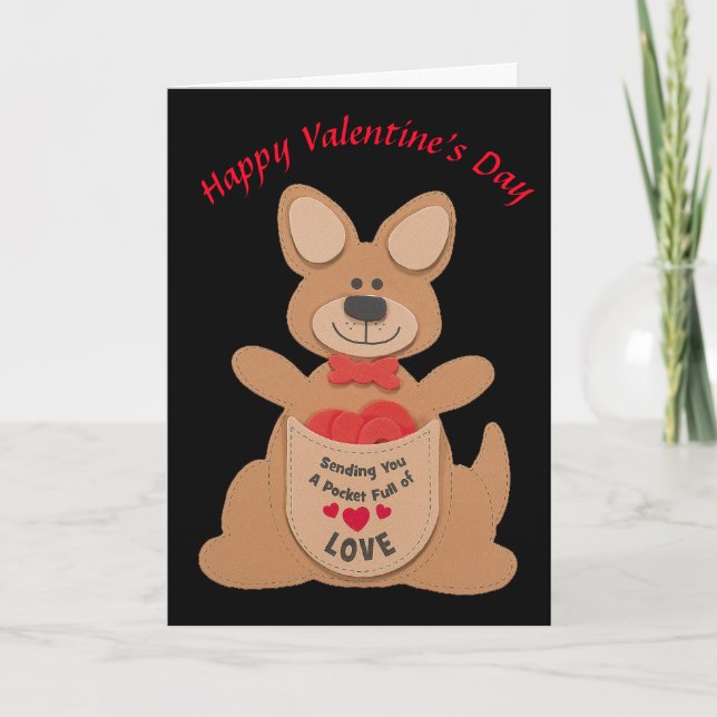 Happy Valentine's Day Kangaroo Holiday Card (Front)
