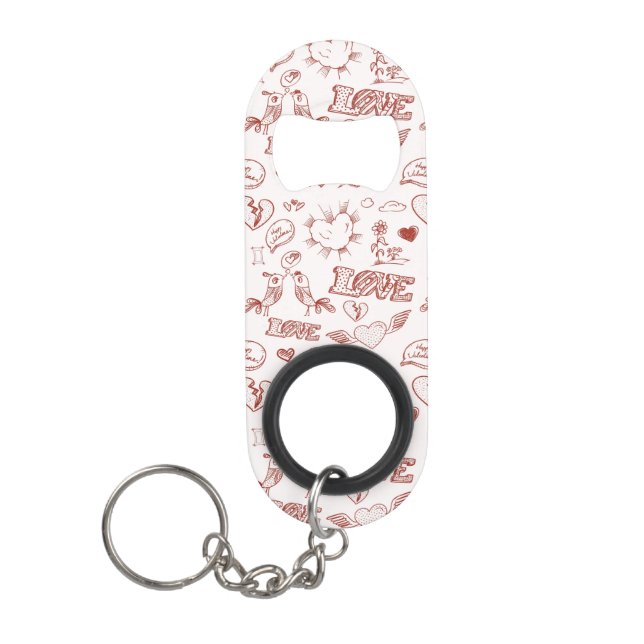 Happy Valentine's Day Keychain Bottle Opener (Front)