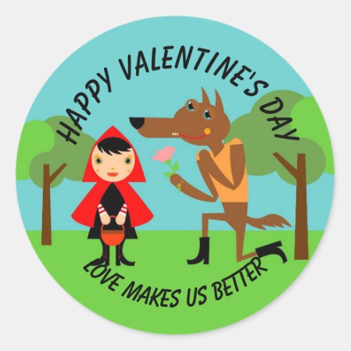 Happy Valentines Day kids Classic Round Sticker