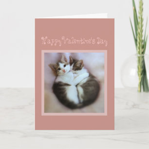 Happy Valentine's Day Kittens in Love Holiday Card