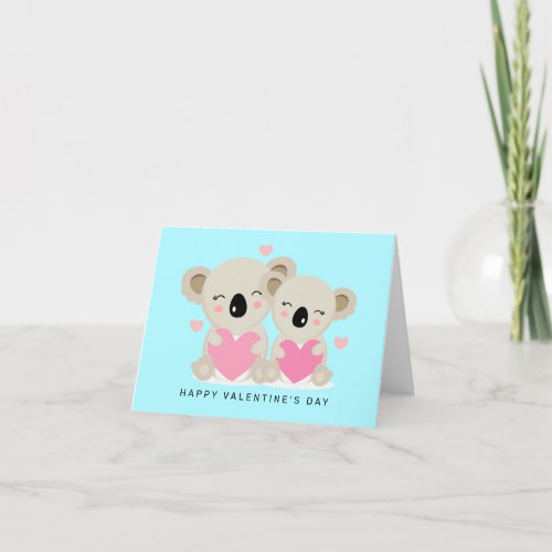 Happy Valentines Day  Koala Bears Thank You Card