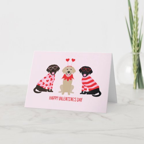 Happy Valentines Day Labrador Retriever Dogs Holiday Card