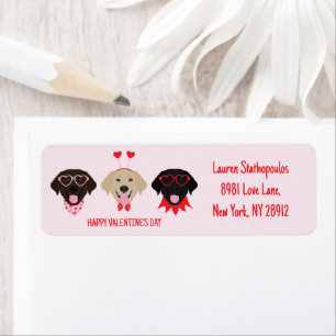 Happy Valentines Day Labrador Retriever Dogs Label