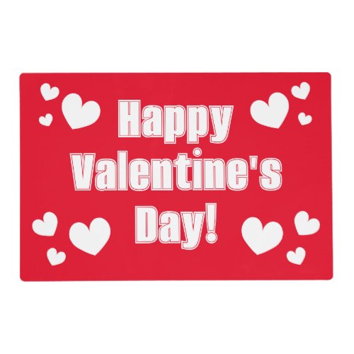 Happy Valentines Day laminated placemats
