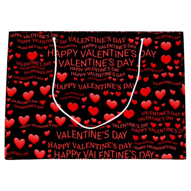 Happy Valentine's Day Large Gift Bag (Front)