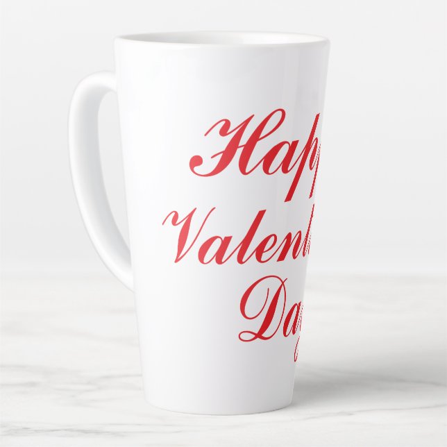 Happy Valentine's Day Latte Mug (Left Angle)