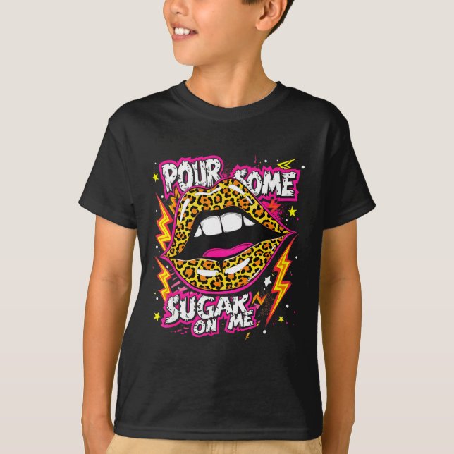 Happy Valentine's Day Leopard Lips Ur Some Sugar A T-Shirt (Front)