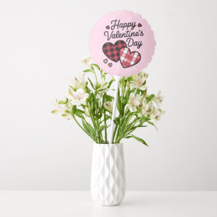 Happy Valentines Day Leopard Plaid Love Heart Balloon