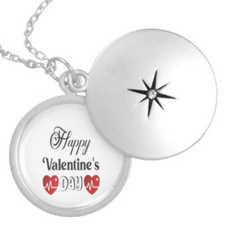 Happy valentine's day locket necklace