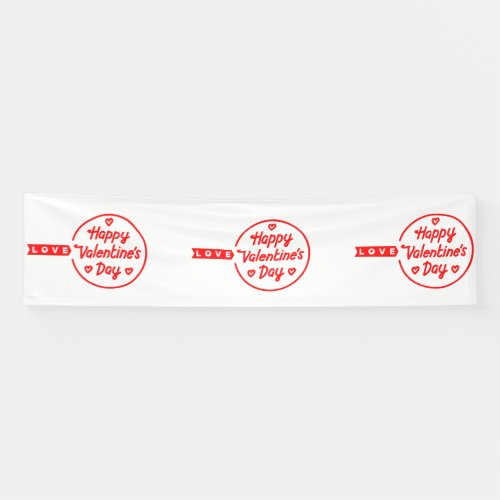 Happy Valentines Day Love 25x10 Vinyl Banner