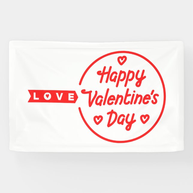 Happy Valentine's Day Love 2.5x4 Vinyl Banner (Horizontal)