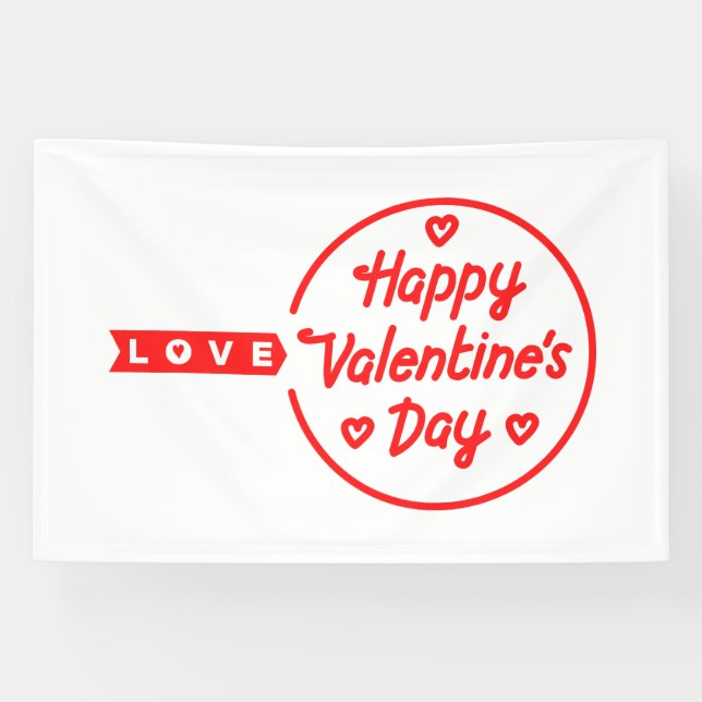Happy Valentine's Day Love 4x6 Vinyl Banner (Horizontal)