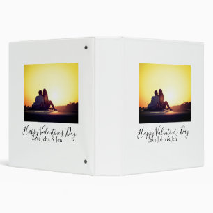 Happy Valentine's day love add name photo simple g 3 Ring Binder