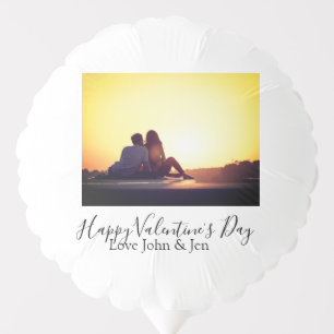 Happy Valentine's day love add name photo simple g Balloon