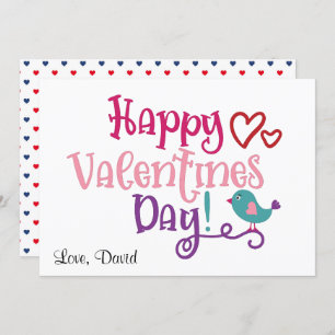 Happy Valentine's Day Love Bird Minimalist Cute Holiday Card