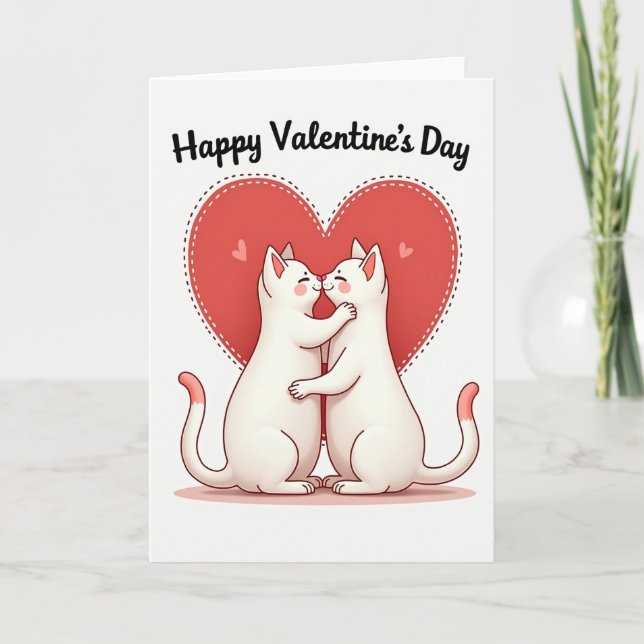 Happy Valentines Day Love Cats Card (Front)