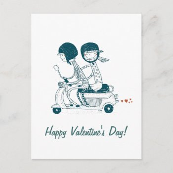 Happy Valentines Day Love Couple On Postcard by tashatzazzle at Zazzle