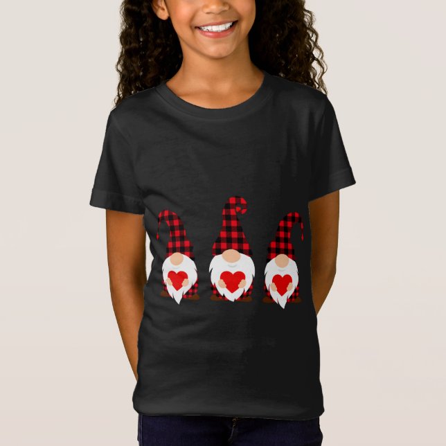 Happy Valentines Day Love Cute Heart Gnomes Valent T-Shirt (Front)