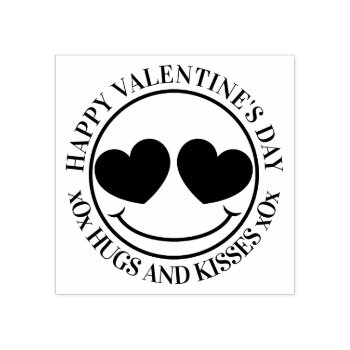 Happy Valentine's Day Love Face Rubber Stamp by templeofswag at Zazzle