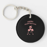Happy Valentine&#39;s Day Love Flamingo Kiss Romantic Keychain