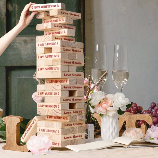 Happy Valentines Day Love Gnome Topple Tower (Happy Valentines Day Love Gnome Topple Tower)