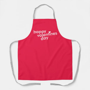 Happy Valentine's Day Love Heart Modern Trendy Apron