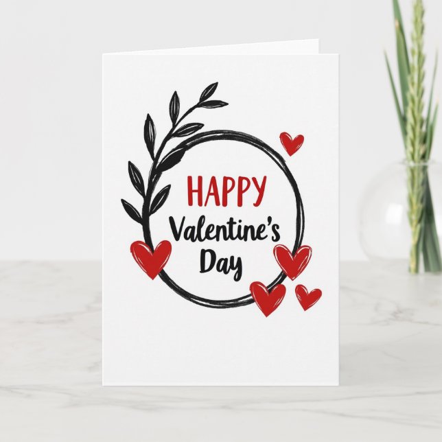 Happy Valentines Day Love Hearts Card (Front)