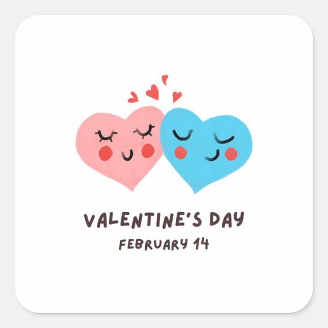 Happy Valentine's Day -Love Images Funny   Square Sticker (Front)