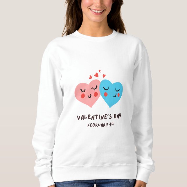 Happy Valentine's Day -Love Images Funny  Sweatshirt (Front)