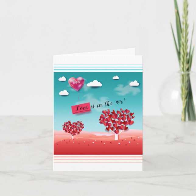 Happy Valentine's Day "Love is in the Air!" Holiday Card (Front)